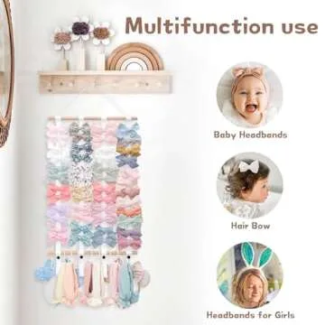 OAOLEER Hair Bow Holder Organizer for Girls，Hair Clips Headband Organizer Storage Wall Hanging Home Decor for Girls Room