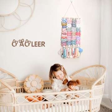 OAOLEER Hair Bow Holder Organizer for Girls，Hair Clips Headband Organizer Storage Wall Hanging Home Decor for Girls Room