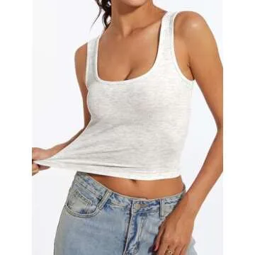 AnotherChill Women's Ribbed Crop Tank Top - Soft & Stylish