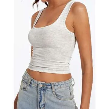 AnotherChill Women's Ribbed Crop Tank Top - Soft & Stylish