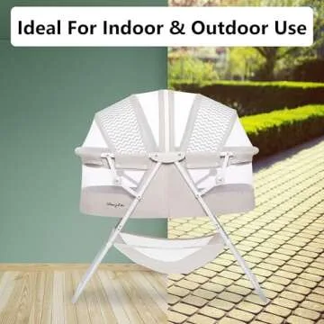 Dream On Me Karley Bassinet in Grey, Lightweight Portable Baby Bassinet, Quick Fold and Easy to Carry , Adjustable Double Canopy, Indoor and Outdoor Bassinet with Large Storage Basket.