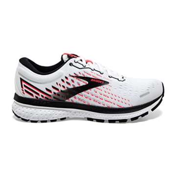 Brooks Women's Ghost 13 Running Shoe - White/Pink/Black - 6.5 Medium
