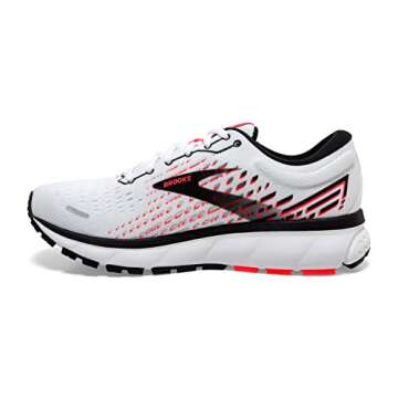 Brooks Women's Ghost 13 Running Shoe - White/Pink/Black - 6.5 Medium