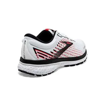 Brooks Women's Ghost 13 Running Shoe - White/Pink/Black - 6.5 Medium