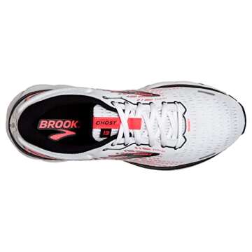 Brooks Women's Ghost 13 Running Shoe - White/Pink/Black - 6.5 Medium