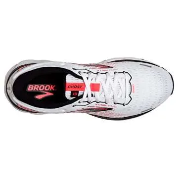 Brooks Women's Ghost 13 Running Shoe - White/Pink/Black - 6.5 Medium