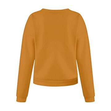 Womens Sweaters Fall 2021, Casual Fall Clothes for Women 2021 Pullover Girl Winter Boho Shirt Long Sleeve Cute Pocket Scary Cheap Womens Halloween Costumes Plus Size