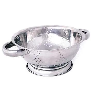 Kÿchen Rust Proof Stainless Steel Kitchen Colander for Straining, Steaming, Draining & Rinsing (7.7...