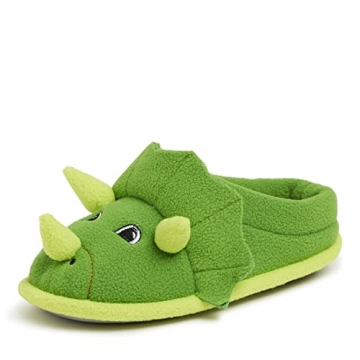 Dearfoams Green Dinosaur Critter Slippers for Kids - Perfect Easter Gift