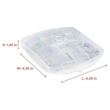 LD Products Clear Mini Office Supply Kit Portable Case with Scissors, Paper Clips, Tape Dispenser Set, Pencil Sharpener, Mini Stapler with Staples and Staple Remover