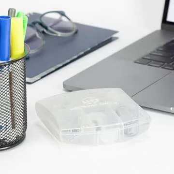 LD Products Clear Mini Office Supply Kit Portable Case with Scissors, Paper Clips, Tape Dispenser Set, Pencil Sharpener, Mini Stapler with Staples and Staple Remover