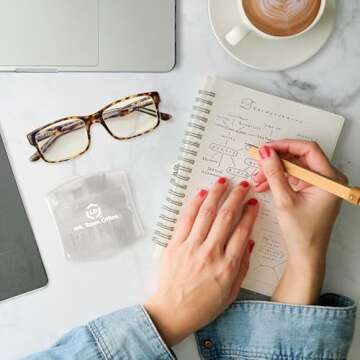 LD Products Clear Mini Office Supply Kit Portable Case with Scissors, Paper Clips, Tape Dispenser Set, Pencil Sharpener, Mini Stapler with Staples and Staple Remover