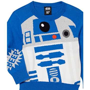 Amazon Essentials Disney | Marvel | Star Wars Boys' Pullover Crew Sweaters (Previously Spotted Zebra), Star Wars R2-d2, X-Small