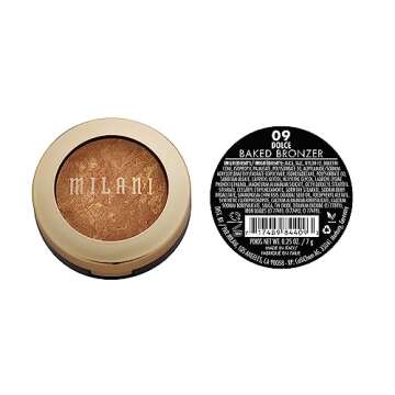 Milani Baked Bronzer - Dolce, Cruelty-Free Shimmer Bronzing Powder to Use For Contour Makeup, Highli...