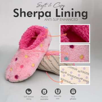 Snoozies Slipper Socks, Women's Lotsa Dots, Pink, Medium