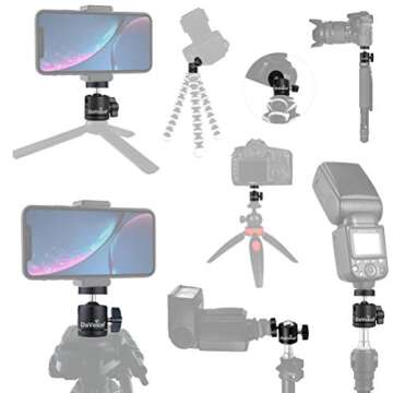 DaVoice Mini Tripod Ball Head for Cameras & Smartphones