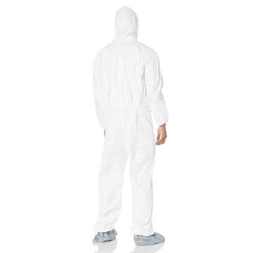 DuPont TY122S Disposable Elastic Wrist, Bootie, and Hood Tyvek Coverall Suit - X-Large, White