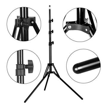EMART Travel Light Stand for Photography, 6' Compact Portable Reverse Folding Tripod Lighting Stand Lightweight Suitable for Camera Flash, Ringlight, Photo Reflector, Umbrella, Studio Video Lightstand