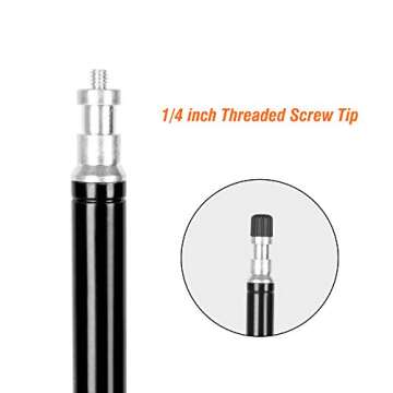 EMART Travel Light Stand for Photography, 6' Compact Portable Reverse Folding Tripod Lighting Stand Lightweight Suitable for Camera Flash, Ringlight, Photo Reflector, Umbrella, Studio Video Lightstand