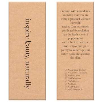 Peppermint Tea Tree Body Wash - USA Made with Organic and Natural Ingredients, Moisturizing Shower Gel, Gentle & Non Toxic Daily Wash for Oily & Acne-Prone Skin, Vegan Body Cleanser for Women and Men