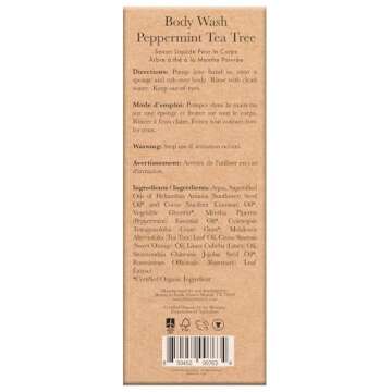 Peppermint Tea Tree Body Wash - USA Made with Organic and Natural Ingredients, Moisturizing Shower Gel, Gentle & Non Toxic Daily Wash for Oily & Acne-Prone Skin, Vegan Body Cleanser for Women and Men
