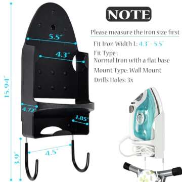 Wall Mounted Ironing Board Rack Electric Iron Holder Household Bathroom Shelf
