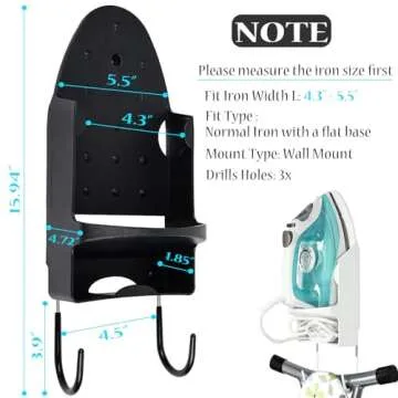 Wall Mounted Ironing Board Rack Electric Iron Holder Household Bathroom Shelf