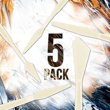 U.S. Art Supply 5-Piece Plastic Artist Spatula Palette Knife Set - Knives, Trowels, Use for Mixing, Spreading, Scratching, Applying Oil, Acrylic Paints on Painting Canvases, Spread Decorate Cake Icing