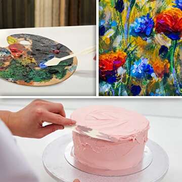 U.S. Art Supply 5-Piece Plastic Artist Spatula Palette Knife Set - Knives, Trowels, Use for Mixing, Spreading, Scratching, Applying Oil, Acrylic Paints on Painting Canvases, Spread Decorate Cake Icing