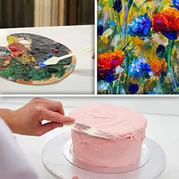 U.S. Art Supply 5-Piece Plastic Artist Spatula Palette Knife Set - Knives, Trowels, Use for Mixing, Spreading, Scratching, Applying Oil, Acrylic Paints on Painting Canvases, Spread Decorate Cake Icing