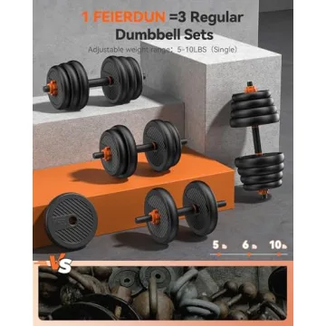 FEIERDUN Adjustable Dumbbells 4-in-1 Set for Home Gym