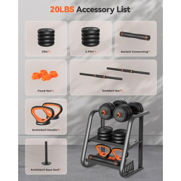 FEIERDUN Adjustable Dumbbells 4-in-1 Set for Home Gym