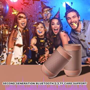 comiso Portable Bluetooth Speaker,Waterproof Speaker IP65,5.3 Bluetooth,360 HD Sound,TWS Stereo Pair...