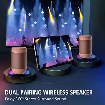 Comiso Portable Bluetooth Speaker - Waterproof & 360 Sound