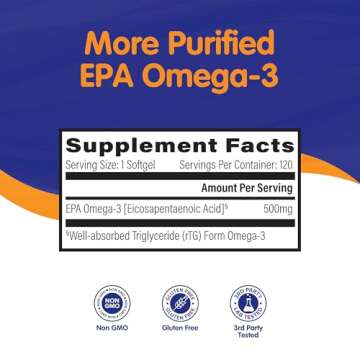 OmegaVia EPA 500 - Burpless Omega-3 Fish Oil Supplement
