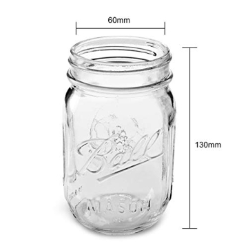 ANOTION Mason Jar with Lids and Straws, Regular Mouth Mason Jars 16 Oz, Mason Jar Cups with Lids and Straws, Set of 2 Mason Jar Drinking Glasses