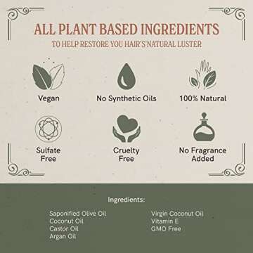 J·R·LIGGETT'S All-Natural Shampoo Bar, Virgin Coconut and Argan Oil - Strong and Healthy Hair-Nourish Follicles with Antioxidants and Vitamins-Detergent and Sulfate-Free, Set of Three, 3.5 Ounce Bars