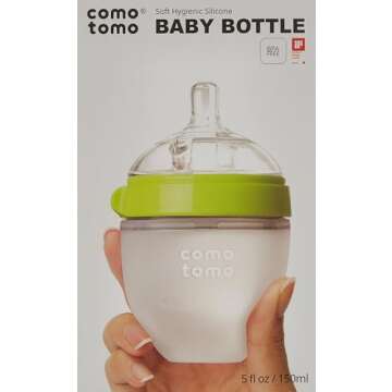 Comotomo Baby Bottle Single Pack, Green, 8oz