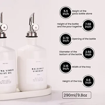 Molimoli Ceramic Olive Oil Dispenser Set for Kitchen