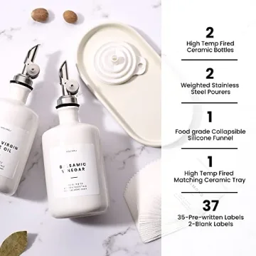 Molimoli Ceramic Olive Oil Dispenser Set for Kitchen