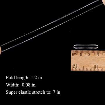 Clear Elastic Hair Bands，BEBEEPOO 1500pcs Mini Hair Rubber Bands with a Box/Bag, Soft Hair Elastics Ties Bands 2mm in Width and 30mm in Length-Hair Elastics - STRONG - REUSEABLE (box)