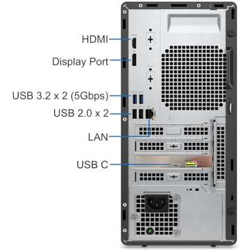 Dell 7010 Optiplex Tower - Intel i7-12700K, 32GB RAM, 1TB NVMe SSD, DisplayPort, HDMI, USB C, DVDRW, Wi-Fi, Bluetooth, Windows 11 Pro, Black Desktop