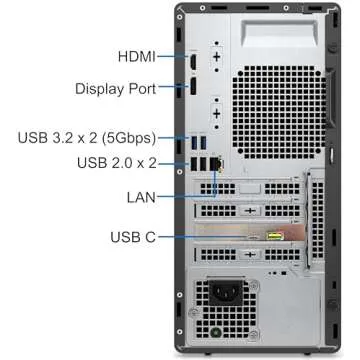 Dell 7010 Optiplex Tower - Intel i7-12700K, 32GB RAM, 1TB NVMe SSD, DisplayPort, HDMI, USB C, DVDRW, Wi-Fi, Bluetooth, Windows 11 Pro, Black Desktop