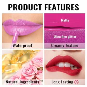 Oulac Hot Pink Matte Lipstick Waterproof Vegan Formula