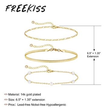 Freekiss Gold Bracelets - Adjustable 14K Fashion Jewelry