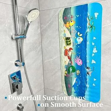 Cartoon Tub Mat, Bathtub Mat Non Slip, Bath Mat for Kids & Toddlers, Baby-Friendly, Anti Slip Bathtub Mat for Tub, Shower Mat - Fun & Safe Bath Time Experience, Shower Tub Mat 34X15 Inch (Ocean)