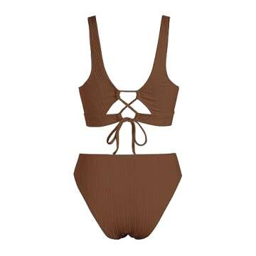Shop ZAFUL V Neck High Waisted Bikini Set for Summer Fun!