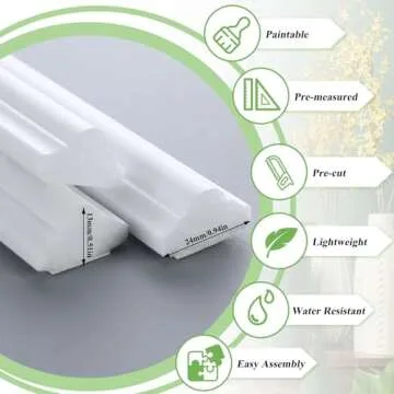 Pangda 3 Set Peel and Stick Wall Molding Kit, Premade Accent Molding Wainscoting Panel for Interior Wall Moulding Decor, Ready to Assemble Wainscoting Accent Panel (63 x 39 in)