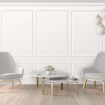 Pangda 3 Set Peel and Stick Wall Molding Kit, Premade Accent Molding Wainscoting Panel for Interior Wall Moulding Decor, Ready to Assemble Wainscoting Accent Panel (63 x 39 in)