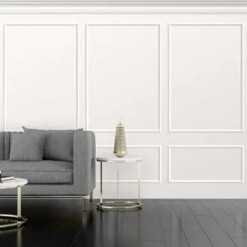 Pangda 3 Set Peel and Stick Wall Molding Kit, Premade Accent Molding Wainscoting Panel for Interior Wall Moulding Decor, Ready to Assemble Wainscoting Accent Panel (63 x 39 in)